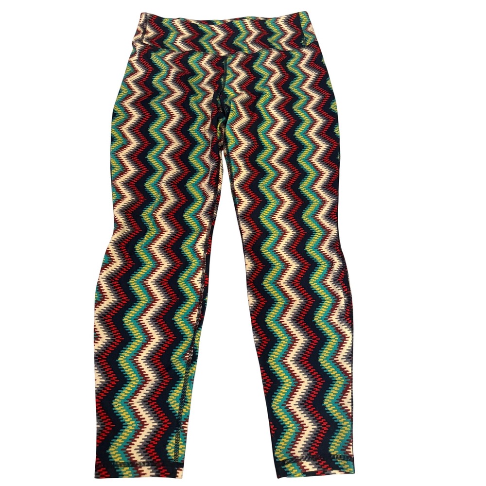 Patagonia Women Leggings L Colorful Athleisure Workout Train Chevron Gym Stretch